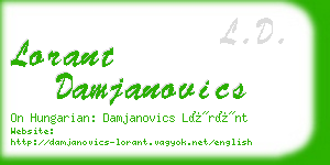 lorant damjanovics business card